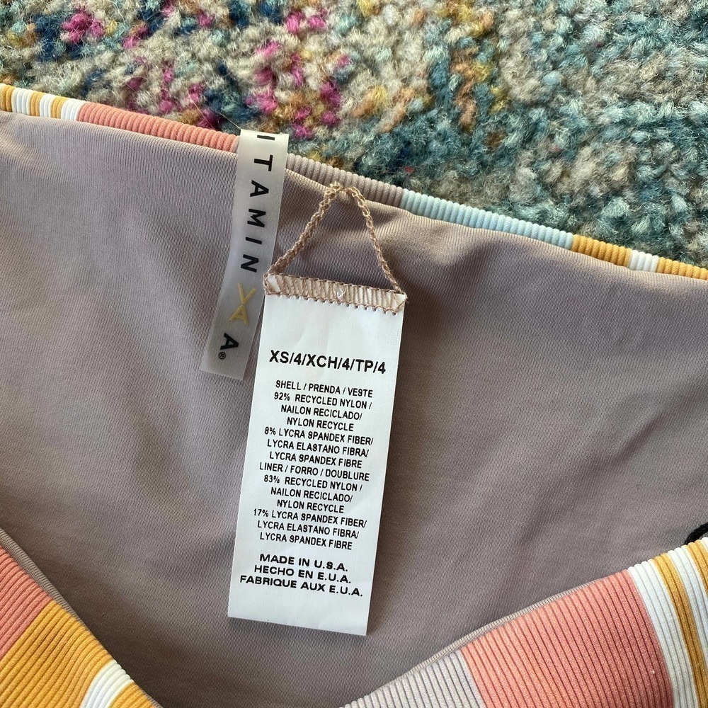 NWT Vitamin A Verano Rainbow Stripe Luciana Hipster Bikini Bottoms - Picture 6 of 9